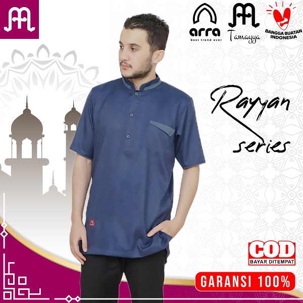 Baju Koko Pria Lengan Pendek Original Arra Rayyan Terbaru Katun Madinah Kemko Pria Koko Rabbani Kemk