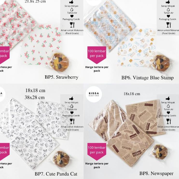 

[ Best Seller ] BAKING PAPER MOTIF KOREA (PER BUNGKUS) ANTI GREASE WAX PAPER PARCHMENT PAPER KERTAS