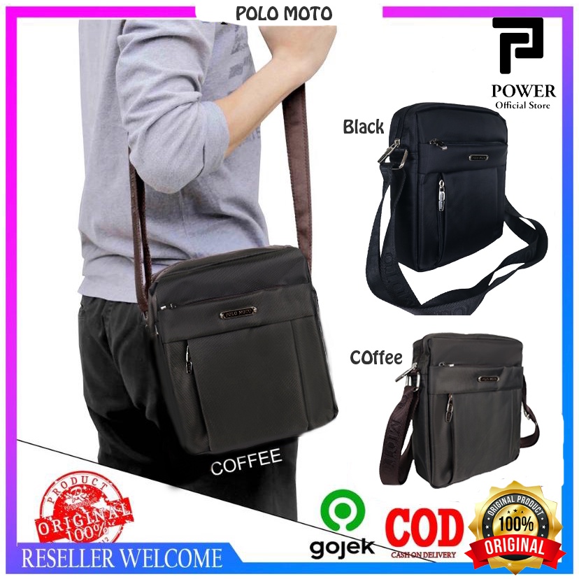 Polo Moto Tas Selempang Pria Sling bag Import Tas Polo Original Tas Kerja Slempang Cowok Import