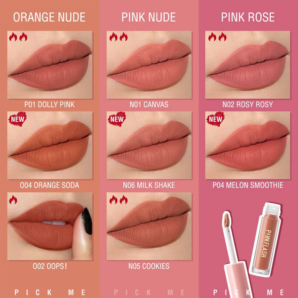 ❤ BELIA ❤ PINKFLASH Lasting Matte Lip Cream | Lipcream | Pink Flash | PF-L01 | BABY BUNNY