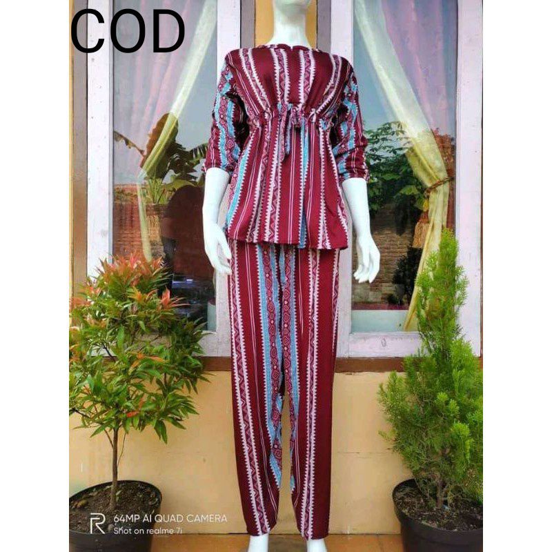 Setelan Wanita Dewasa kekinian Motif Malika