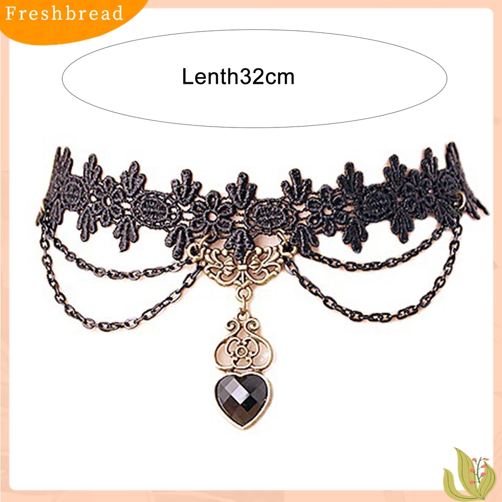 [TERLARIS]Necklace Colorfast Lace Edge Alloy Black Lace Chain Necklaces for Wedding