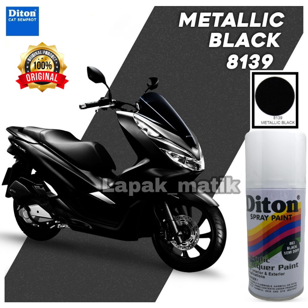 Pilok Pilox DITON HITAM METALIK METALLIC BLACK 8139 300ml Cat Semprot Pylox