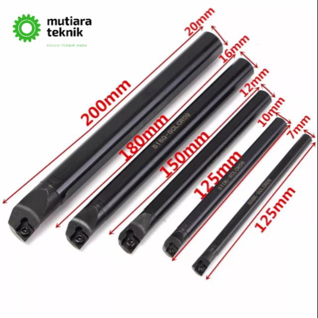 Holder Mesin Bubut Cnc Tangkai Bubut Set Lubang 7mm 10mm 12mm 16mm 20mm Set 5pcs