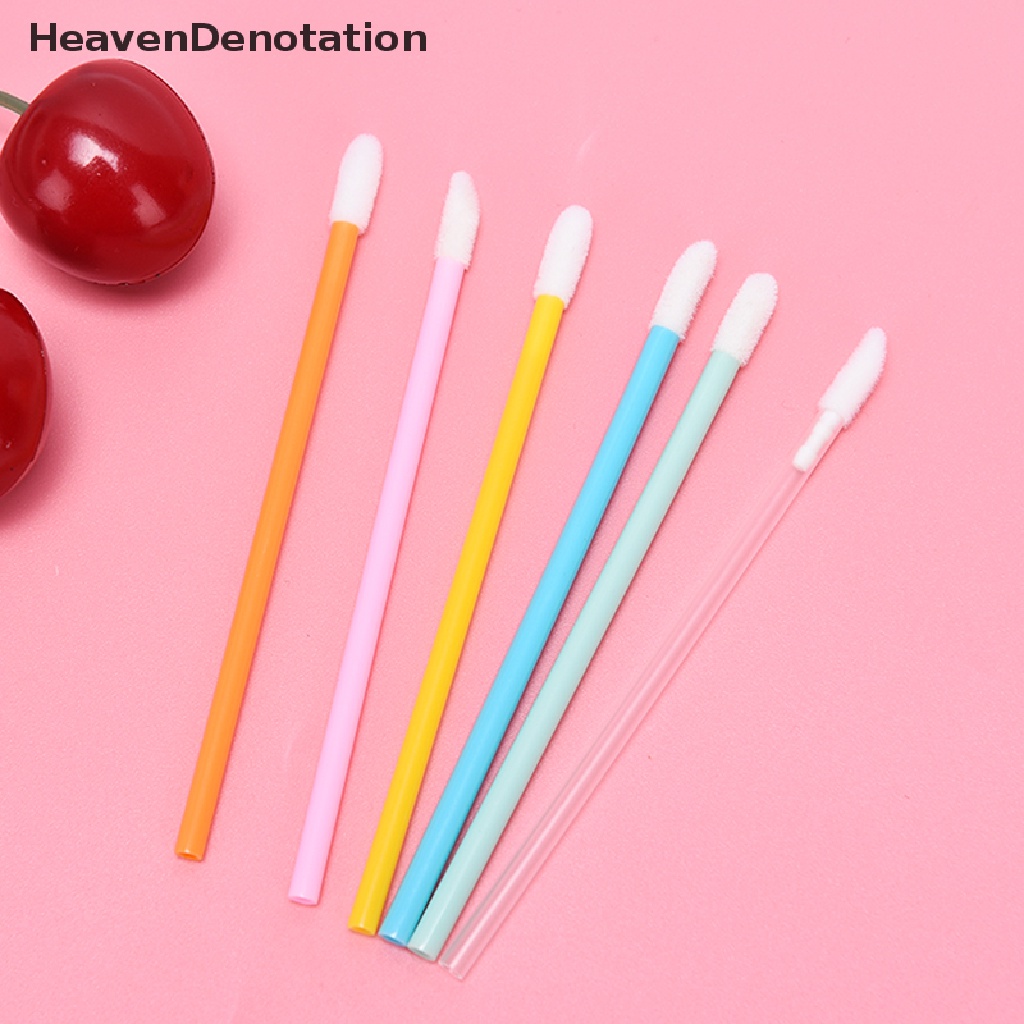 [HeavenDenotation] 50pcs Disposable Lip Brush Cosmetic Lipstick Gloss Wands Applicator Make Up Tool