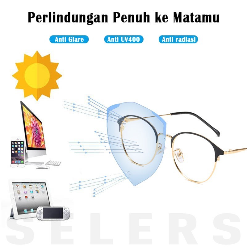 Kacamata photocromic anti radiasi komputer kacamata pria wanita kacamata blueray lensa fotocromic