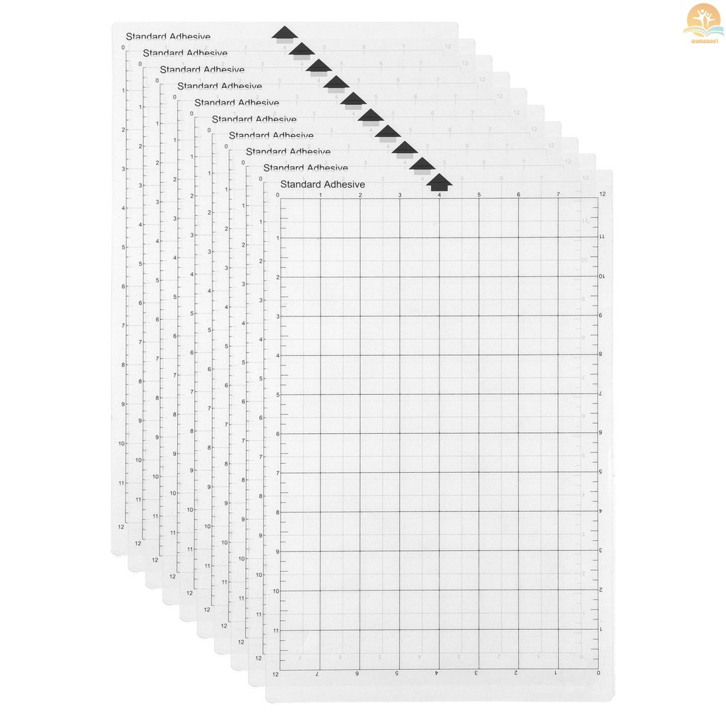 Replacement Cutting Mat Transparent Adhesive Cricut Mat Mat with Measuring Grid 8 by 12-Inch for Silhouette Cameo Cricut Explore Plotter Machine 10PCS