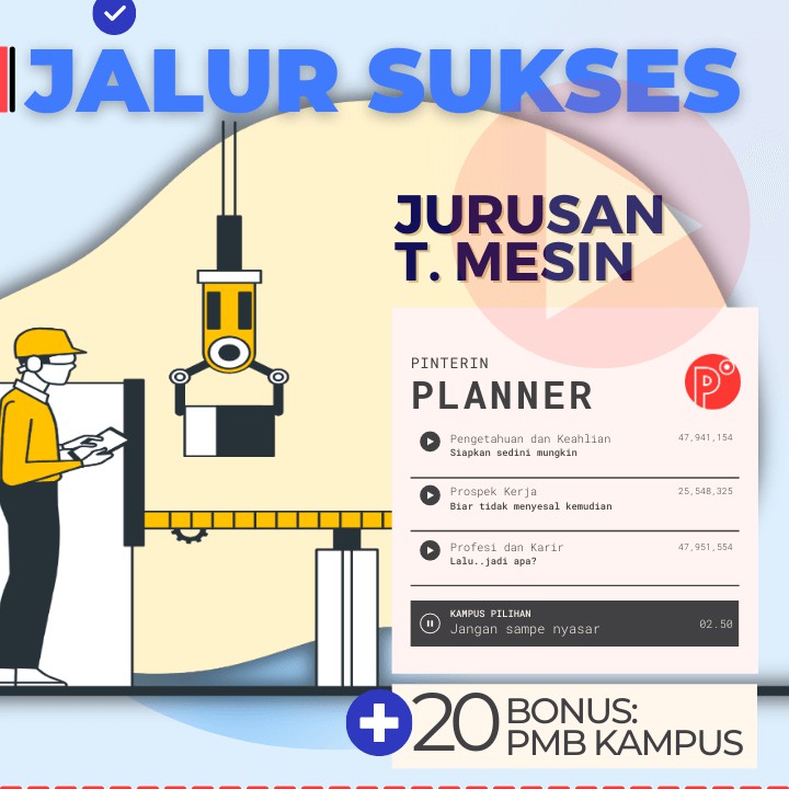 

Daily Planner Kuliah Jurusan Teknik Mesin | Test SNMPTN-SBMPTN-UTBK Weekly Binder Loose leaf B5