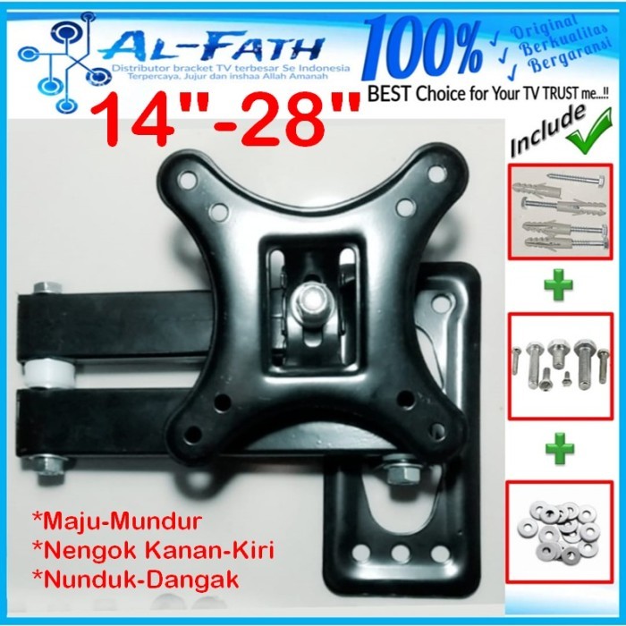 Bracket Tv Monitor Lengan 14&quot; s/d 28&quot; 6 arah Fleksible AEI.SWK1-001