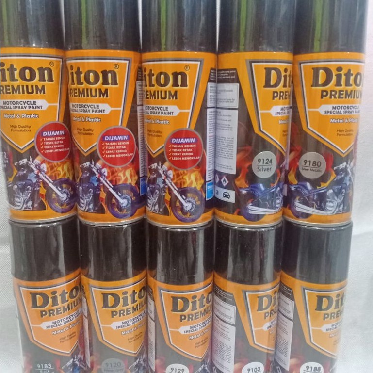 DITON Premium 400cc Pilok Pilox Cat Semprot Warna Hitam, Putih, Clear, Merah, Gold, Hijau, Grey, dll