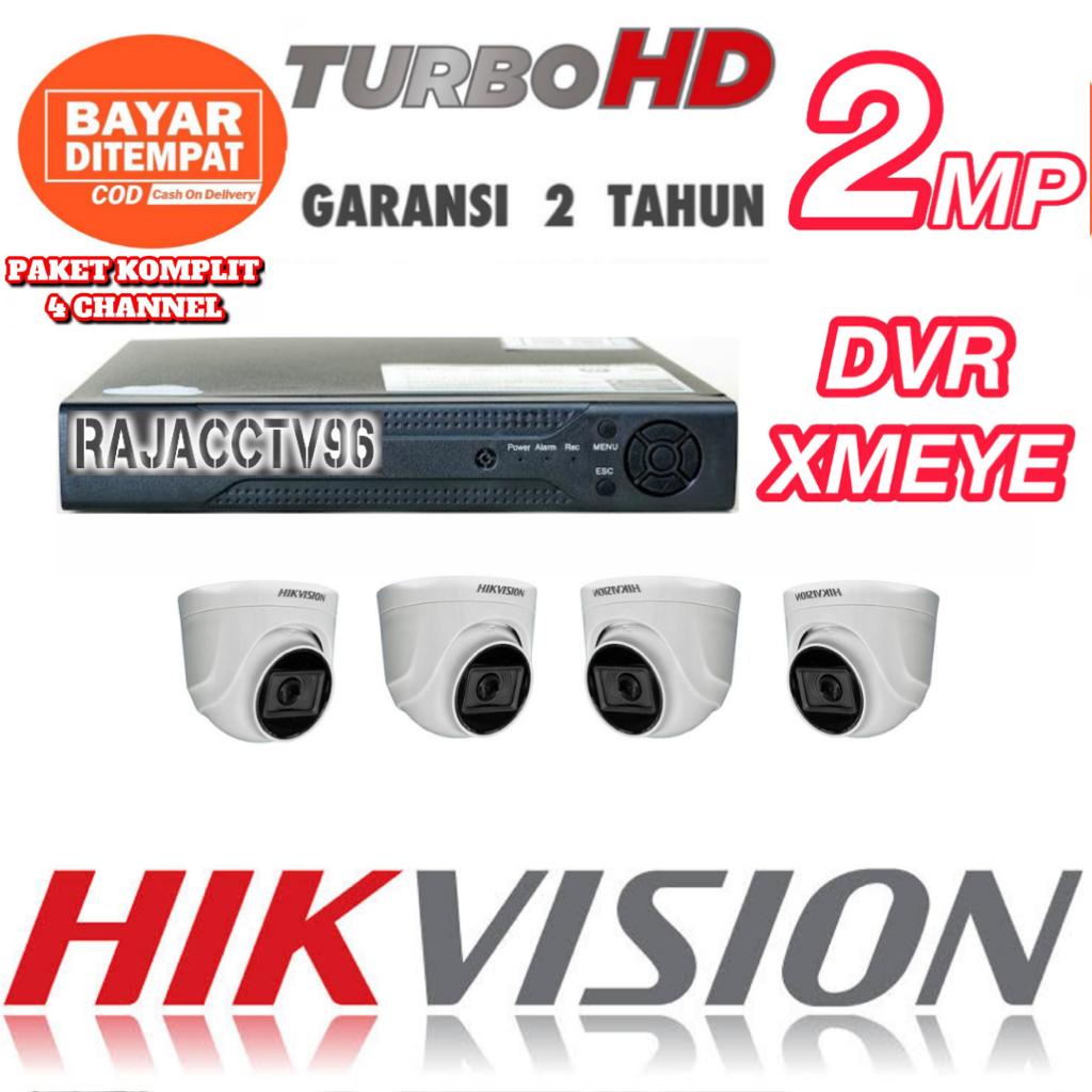 PAKET CCTV HIKVISION 4 CHANNEL 4 KAMERA TURBO HD 2MP 1080P KOMPLIT TINGGAL PASANG BOSKU