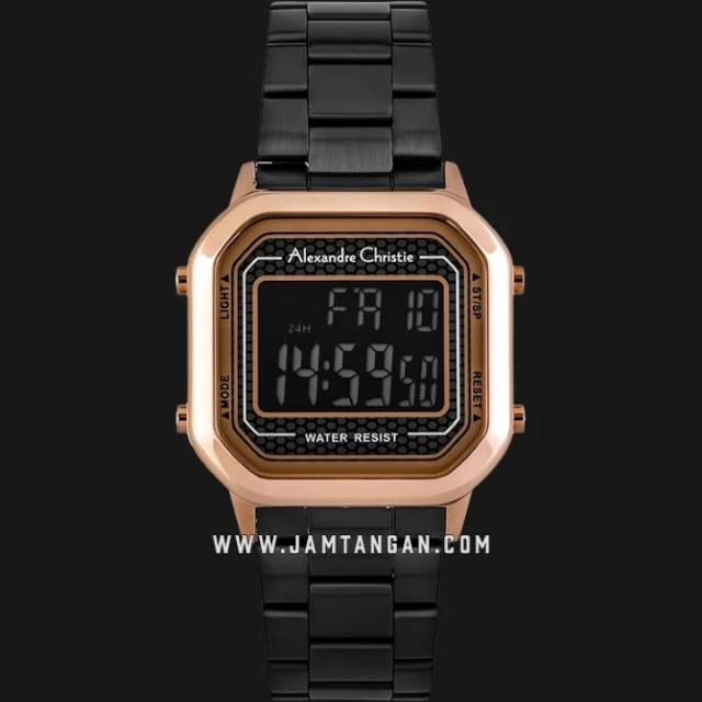 Alexandre Christie AC 9226 LH BBRBA Ladies Digital Dial Black Stainless Steel Strap