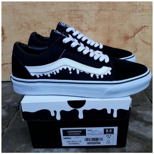 SEPATU PRIA CASUAL VANS OLD SKOOL LUMER HITAM PUTIH SEPATU GAYA SEKOLAH KERJA