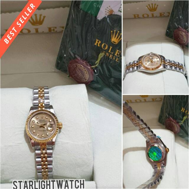JAM TANGAN WANITA ROLEX MESIN SWISS ETA 1.1 AUTOMETIC
