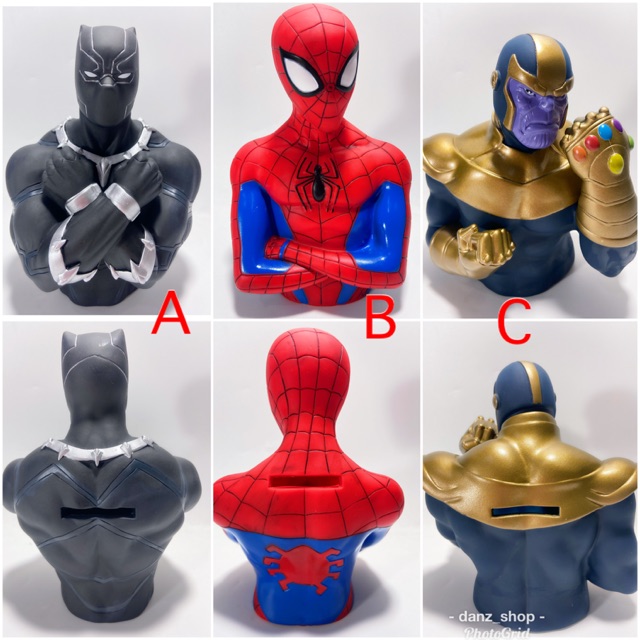 Marvel Avengers Coin Bank Celengan Black Panther - Spiderman - Thanos Walgreens Ezclusive