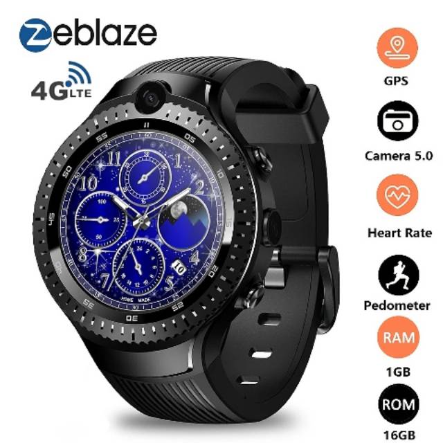 Dual 4G Smartwatch Phone Video Call Front 5.0MP Dual Camera Android 1.4" AMOLED GPS GLONASS 1GB 16GB