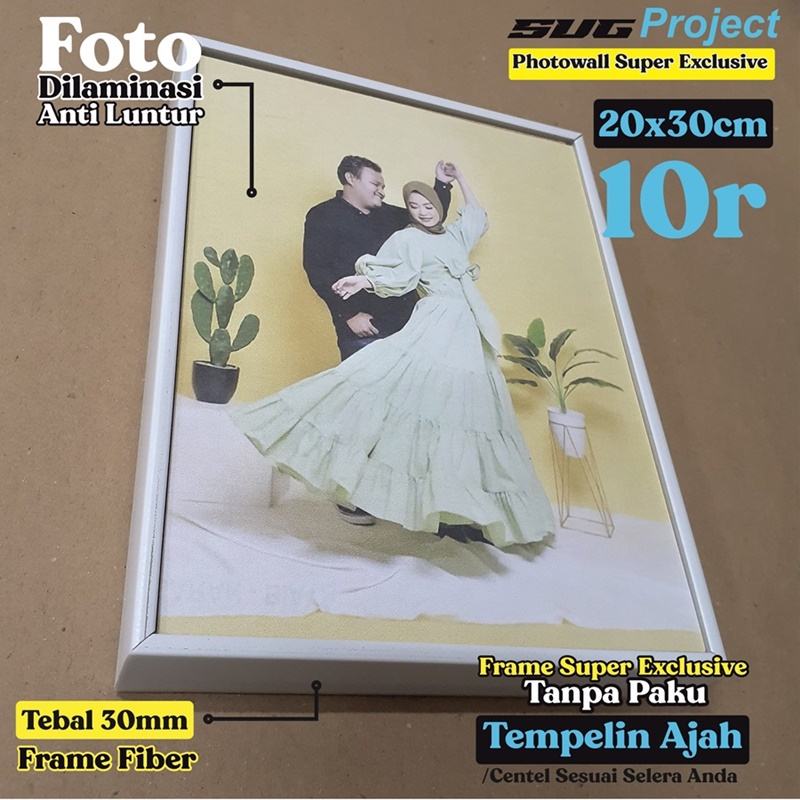 Jual Paket Cetak 10RP Laminasi Frame Foto Blok 10r 20x29cm , [Frame ...