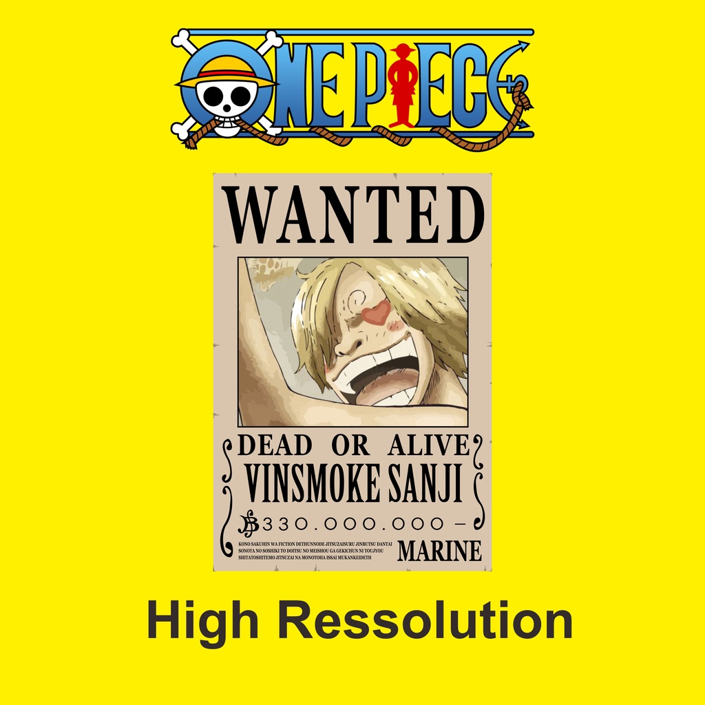 Poster Wanted One Piece Mugiwara (1set poster)-6