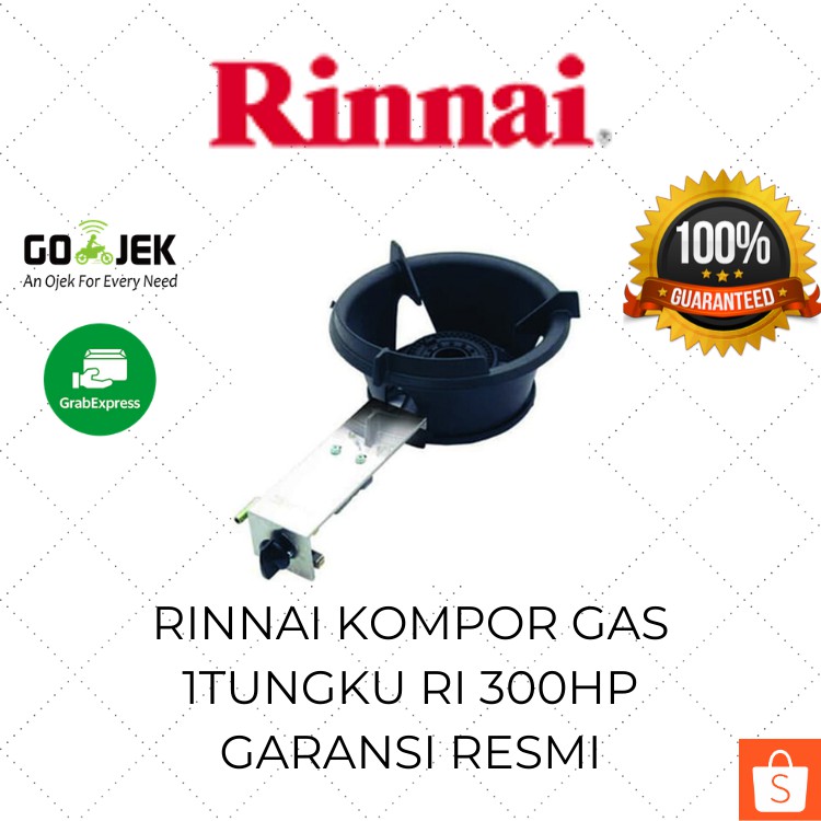Rinnai Kompor Gas 1 Tungku RI 300HP - Kompor Gas Api Besar Tekanan Tinggi Murah Besi Original