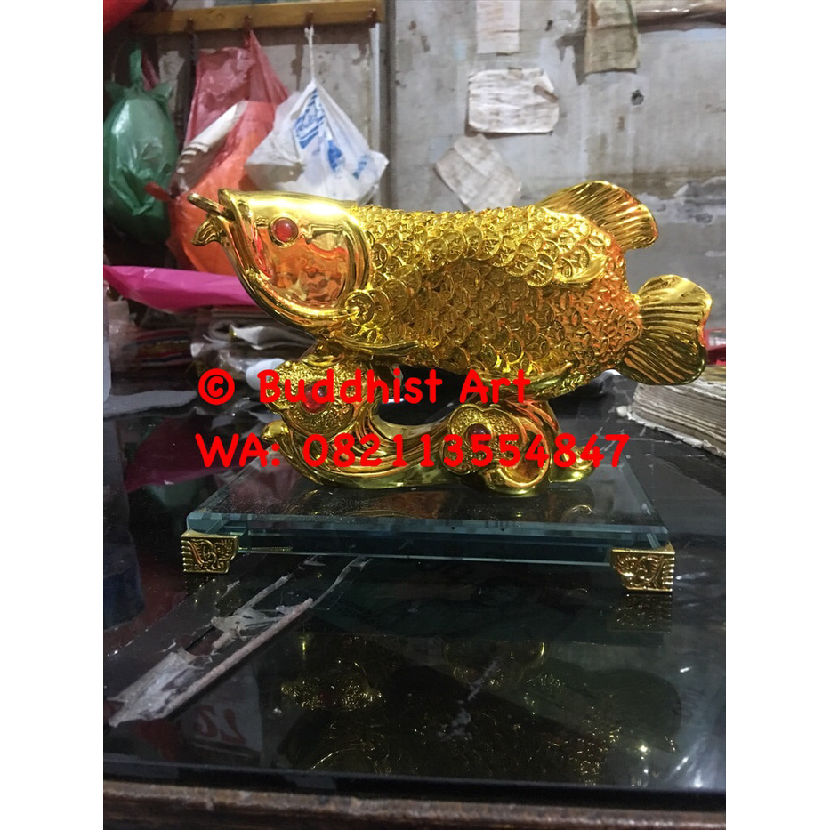 Mars_venus -   Pajangan Ikan Arwana Emas 14 Cm