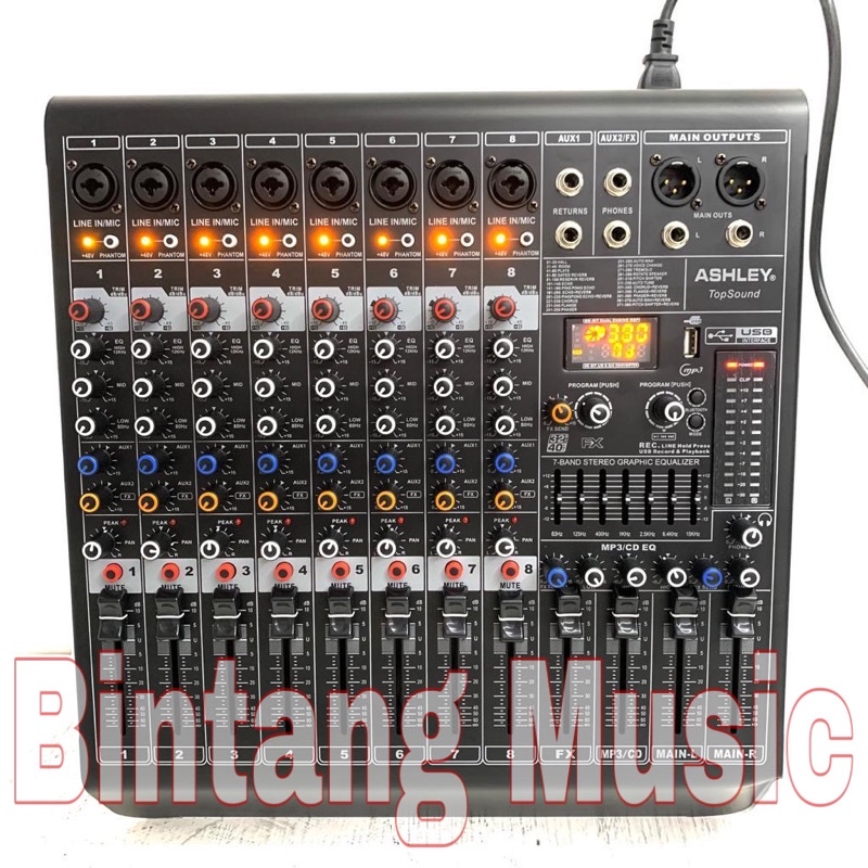 Power mixer ashley topsound 8 channel original
