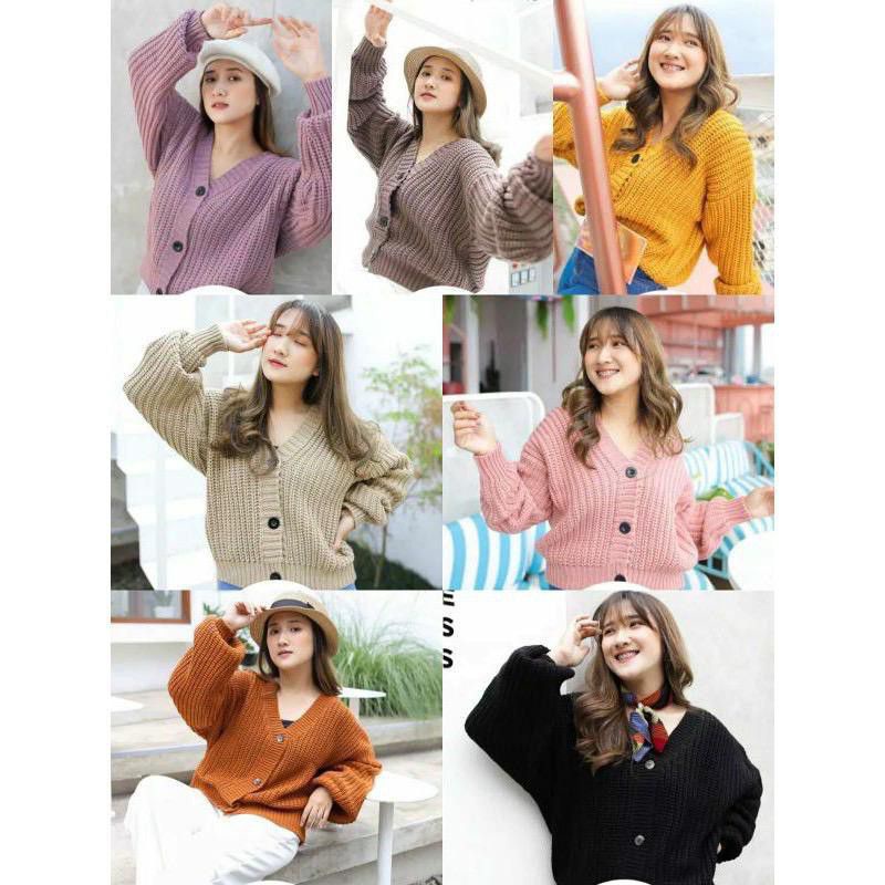 (PREMIUM) CARDIGAN RAJUT 7 GET TEBAL CROP OLIVIA CARDY KOREAN-4
