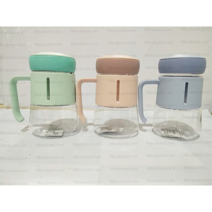 Botol minum gelas cup plastik gagang 400 ml - Cup