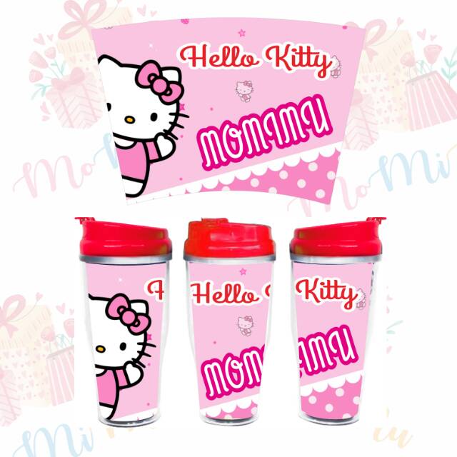

Tumbler Souvenir/Kado/Merchandise Custom Nama Hello Kitty