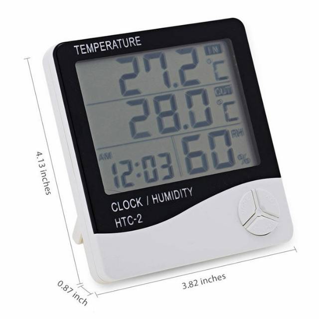 TERMOMETER RUANGAN Digital temperature, Humidity Meter ALAT UKUR SUHU RUANGAN KELEMBABAN UDARA HTC 2