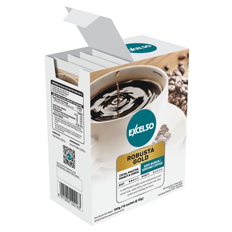 

TERMURAH Excelso Robusta Gold (Isi 10 Sachet x 10 Gram) - Folding Box