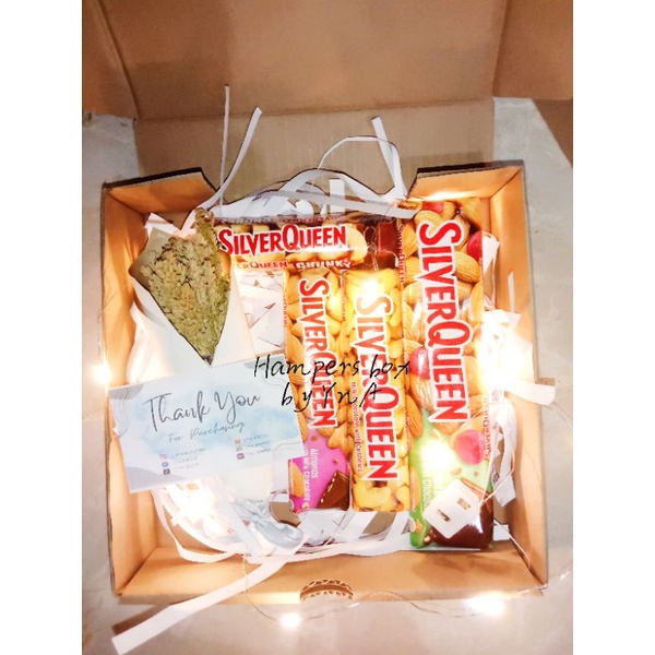 hampers coklat Silverqueen + buket imut/gift box Silverqueen/hadiah