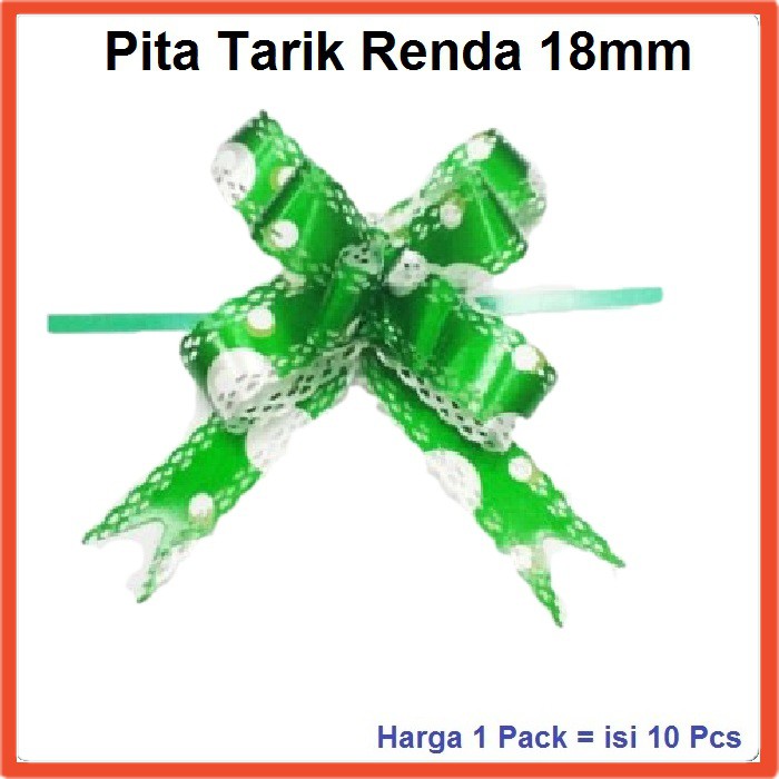 

Pita Tarik Renda 18 mm Aneka Motif 1 Pack is 10 Pcs untuk Hiasan Kado Part 1