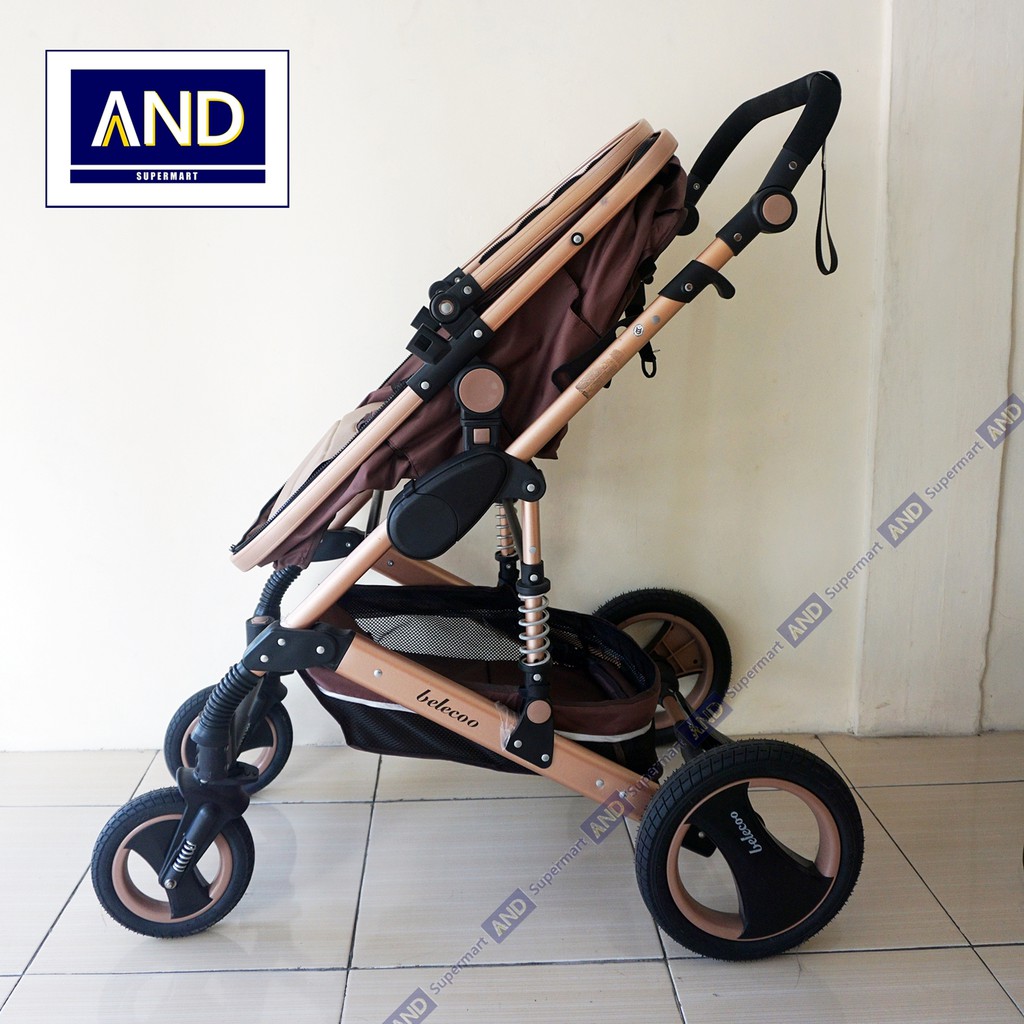 Belecoo Baby Stroller 3in1 Warna Rose Gold - Kereta Dorong Bayi Mewah Elegan  (Preloved Second)