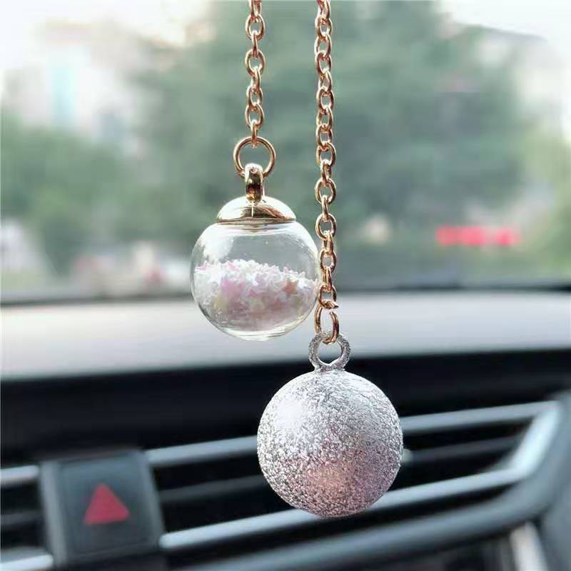 Car Pendant Angel Wings + Parfum Pewangi Gantungan Pajangan Kaca Spion Tengah Mobil