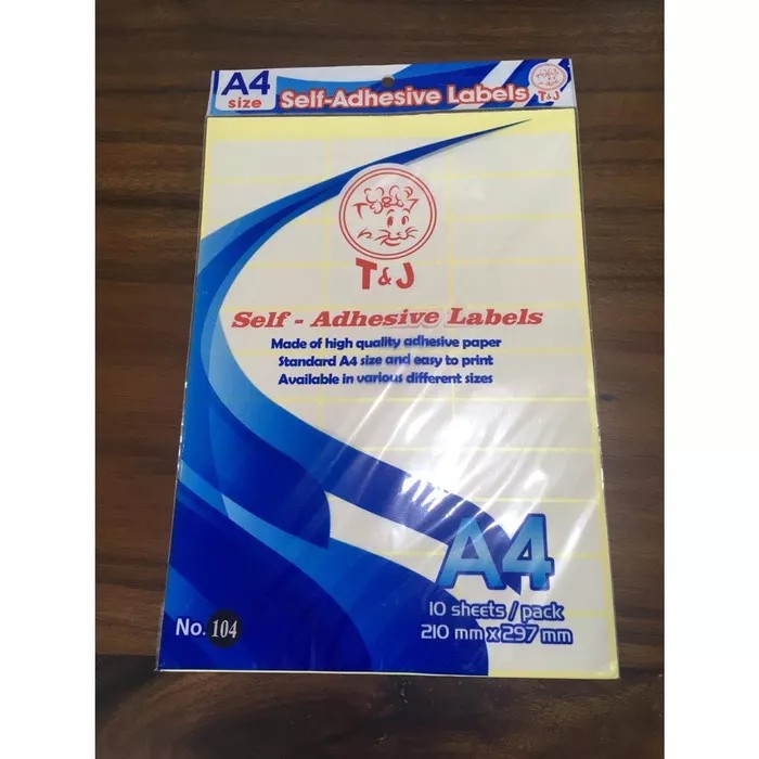 

T&J Labels SELF-ADHESIVE LABELS A4 NO. 104