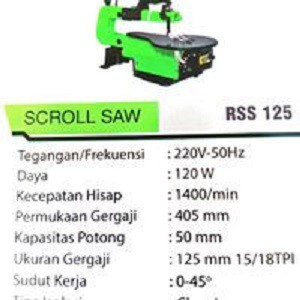 RYU Mesin gergaji kayu Mesin Gergaji Kayu Meja Gergaji Ukir Kayu Triplek Ryu Mesin Scroll Saw RSS 125 RSS125