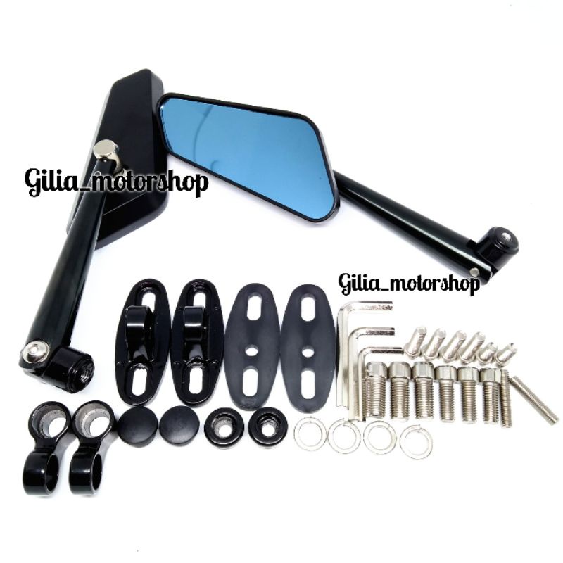 Spion Circuit Cnc Mirror biru  Kaca Spion Circuit Kaca Biru Spion Hitam Universal