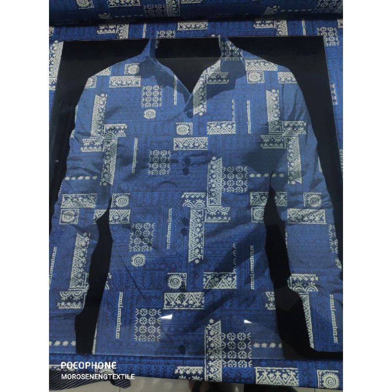 Kain Pure Katun Kemeja Import England Tribal Shirting Abstrak