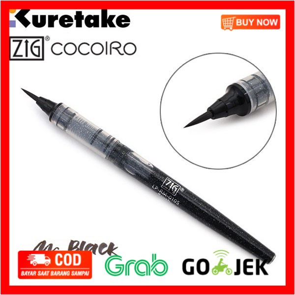 

(BISA COD) Kuretake Zig Letter Pen COCOIRO LP Refill - Bristle Brush - Black