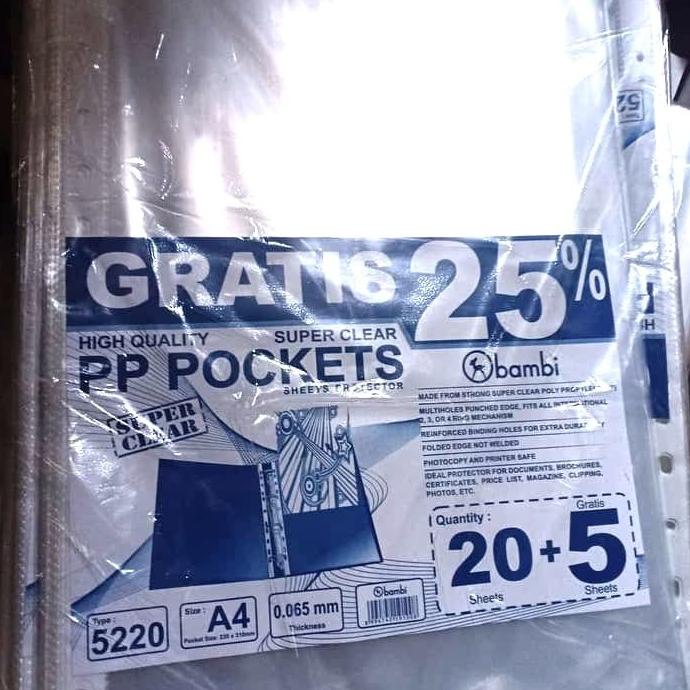 

BISA BAYAR DITEMPAT PP pocket Bambi A4/F4 (pack) isi 20+5 SPECIAL Kode 924