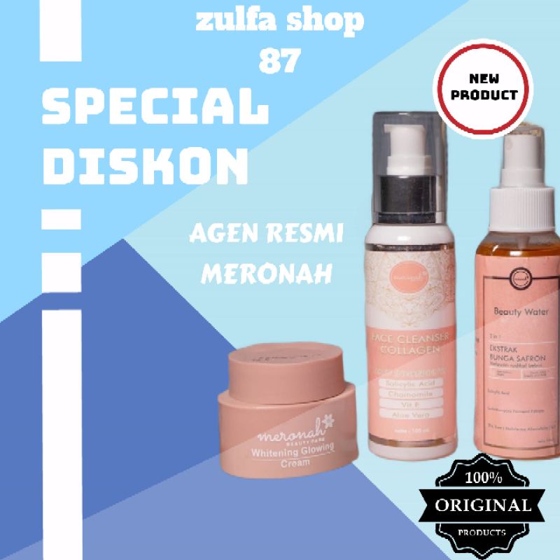 | meronah whitening glowing cream | paket glowing meronah | original bpom