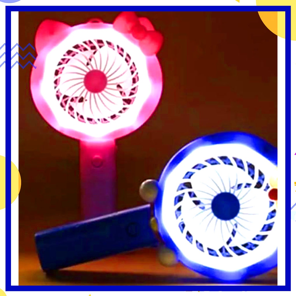 Kipas Angin Tangan Mini Karakter LED / Kipas Genggam Karakter / Standing Mini Fan Portable Karakter