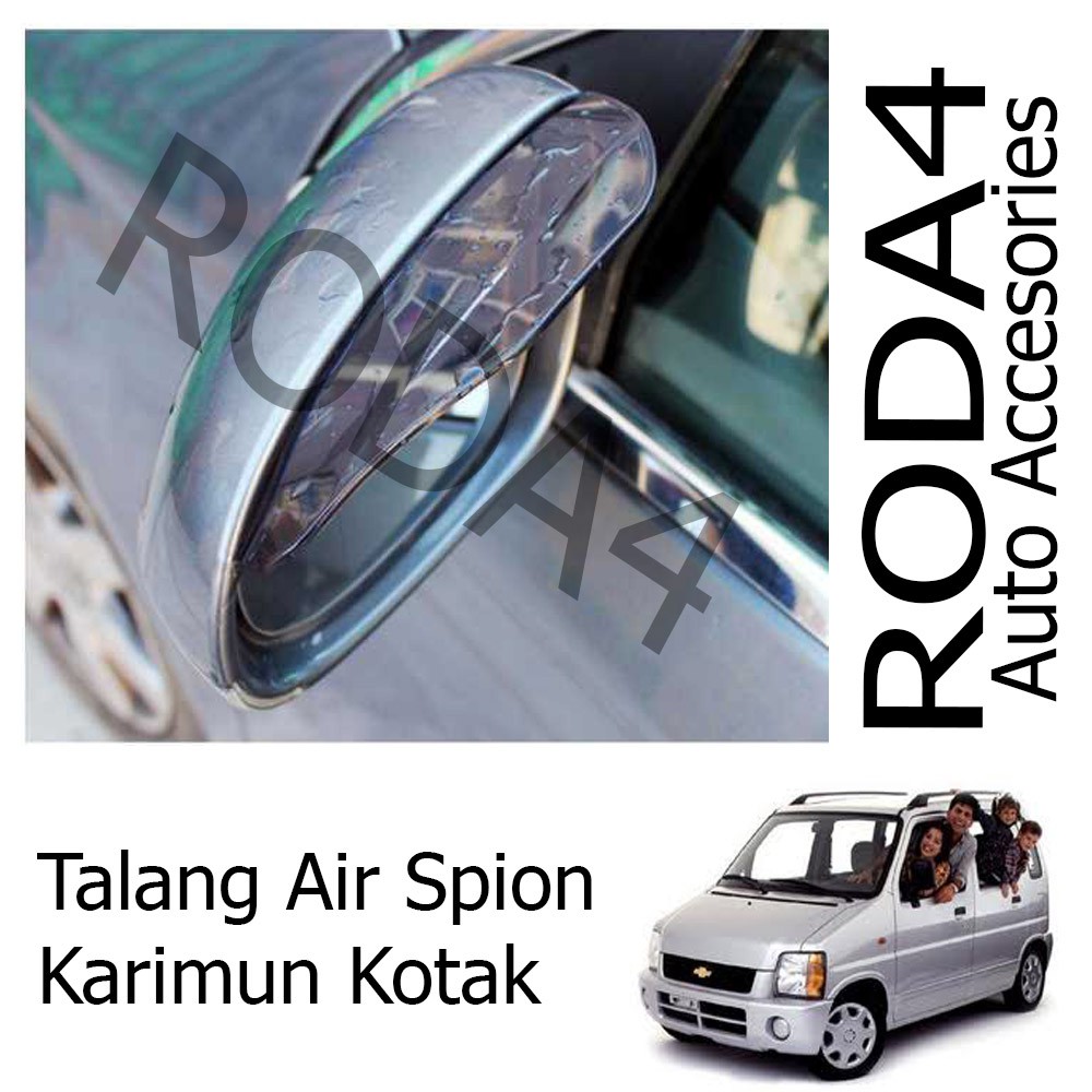 Talang Air / Mika Pelindung Spion Mobil dari Hujan (1 Set Isi 2) Karimun GS / Kotak