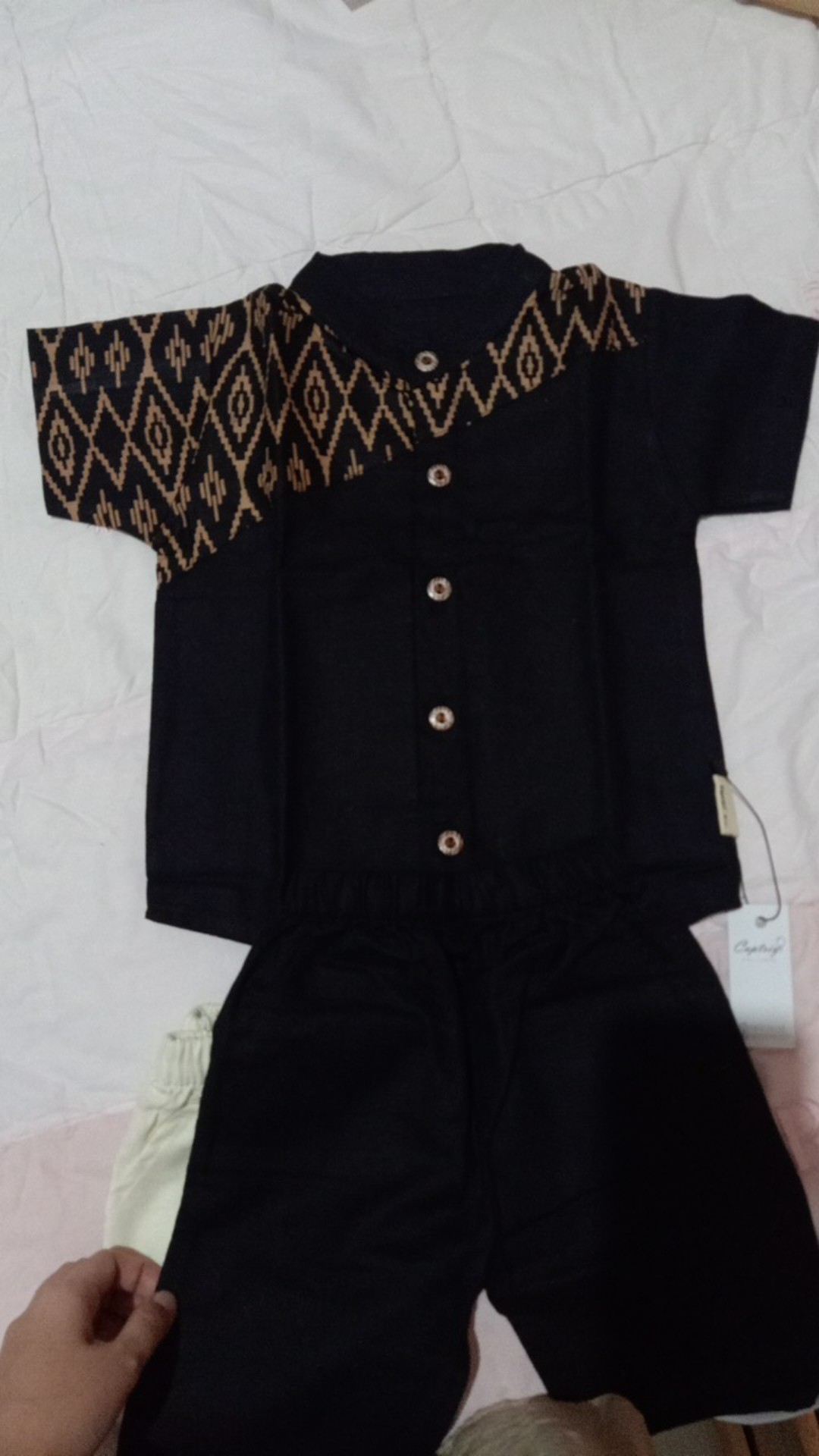 Kemeja Koko Bayi Anak/kurta Bayi Anak/kemeja Koko Kombinasi Batik Bayi Anak Bahan Linen Rami Grade A