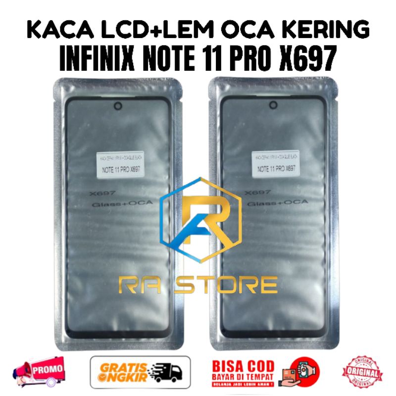 Kaca Lcd + Lem Oca Kering Infinix Note 11 Pro X697 Kaca Depan Kaca Touchscreen Touch Screen Layar Sentuh Glass Lcd Ts Tc Digitizer Glass Original