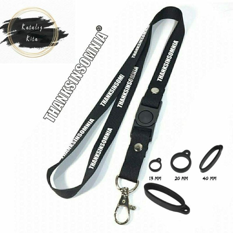 

Lanyard THANKSINSOMNIA tali lanyard BAND gantungan kunci name tag id card kartu nama / tali lanyard gantungan leher