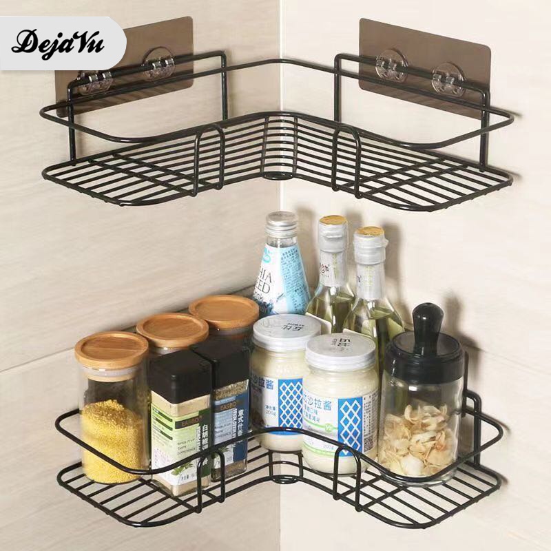 Dejavu Rak Dapur Rak Sudut Kamar Mandi Tempel Dinding Keramik Besi Serbaguna Rak Sabun Kamar Mandi H