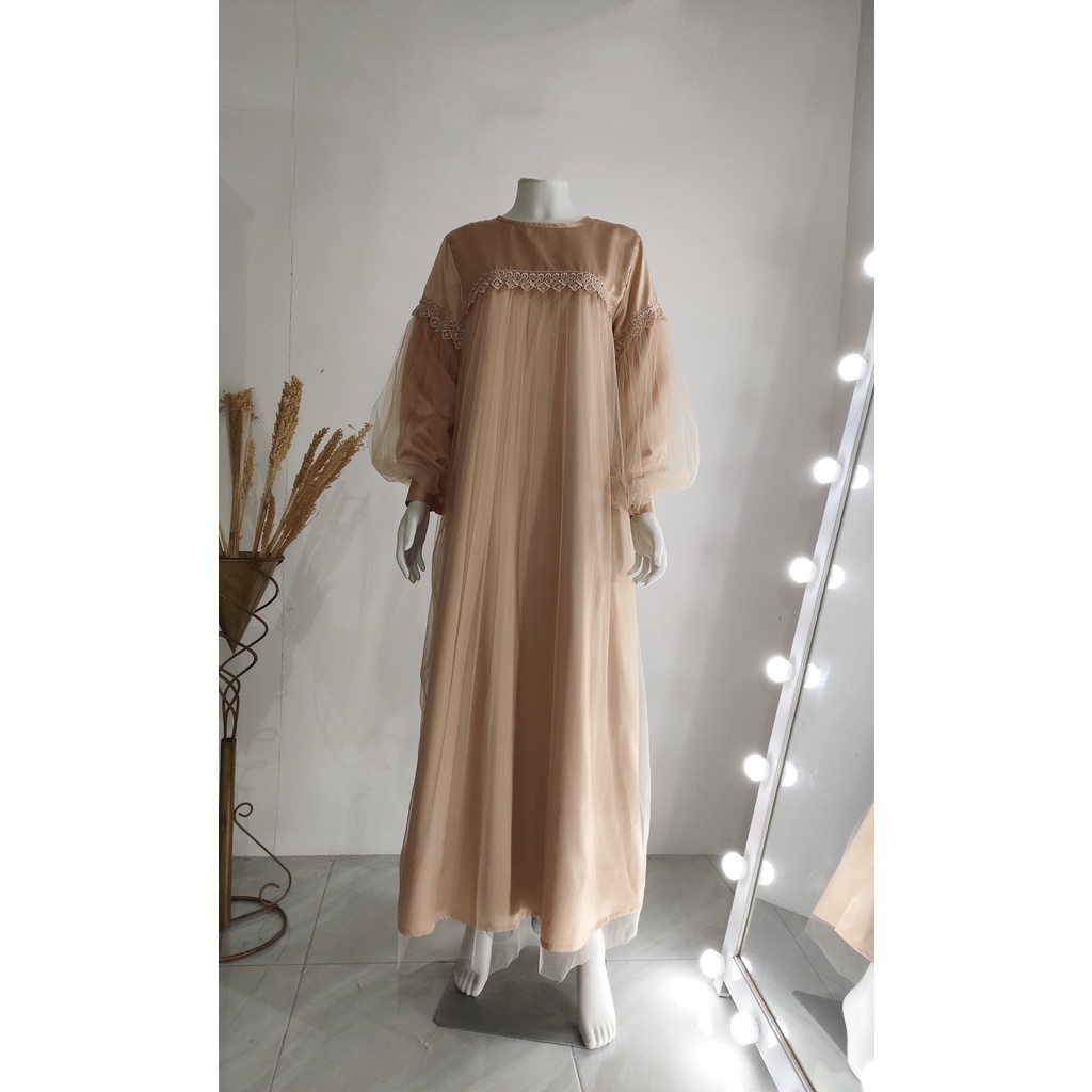 RAFIKA Dress Tulle Tutu Variasi Renda / Gaun Bumil / Gamis Kekinian / Ukuran kecil hingga Jumbo