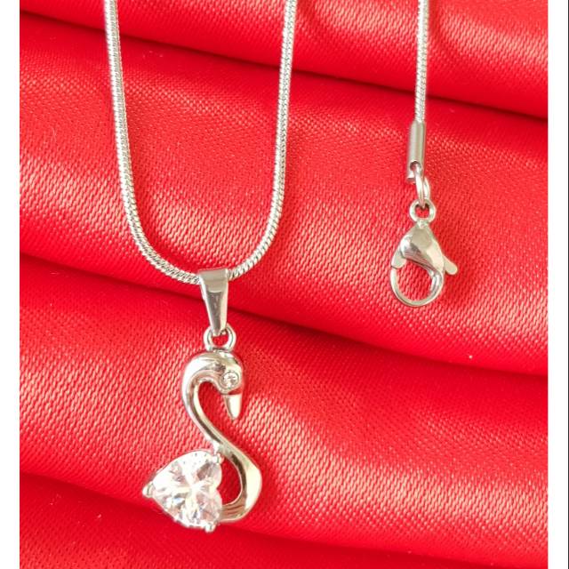 Kalung fashion / kalung titanium white angsa import