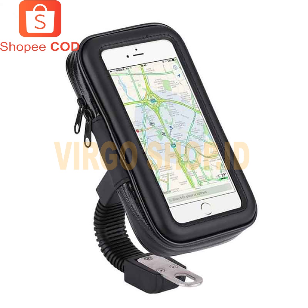 Phone Holder Waterproof Holder Bag / Holder Motor Anti Air for smartphone 5.5 inches - Hitam / Holder Hp WaterProof / Holder Hp Tahan Air